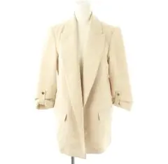 ザラ ロールアップ 七分袖 テーラードジャケット ボタンレス XS ベージュ