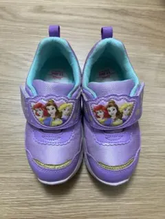 ディズニープリンセス光るキッズシューズ 紫色