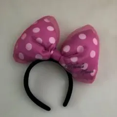 ミニーマウス ピンク水玉カチューシャ