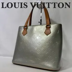 ルイヴィトン トートバッグ 肩掛け モノグラム ヴェルニ ヒューストン シルバー