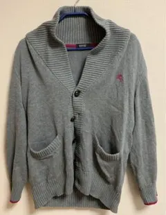 BURBERRY BLACK LABEL ニットカーディガン　グレー&ピンク