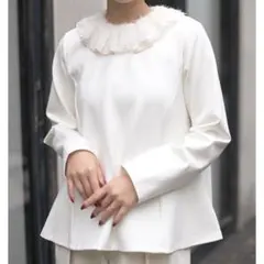 完売商品♪トレフルプラスワン　2wayフリルブラウス セール】洗える ｜ 【ドレスアップデコルテ ブラウスシリーズ