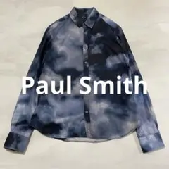 極美品 PS Paul Smith 総柄 長袖 シャツ 空 雲 ブルー系