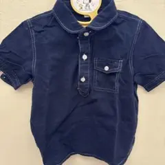 ネイビー ポロシャツ フロントポケット付き