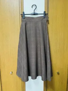 美品!!URBAN RESEARCH ブラウン チェック柄 フレアスカート