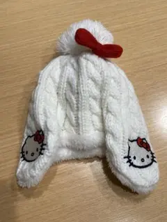 ハローキティ ニット帽 ホワイト　52センチ