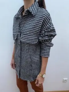 ZARA オーバーサイズ千鳥ジャケット XS