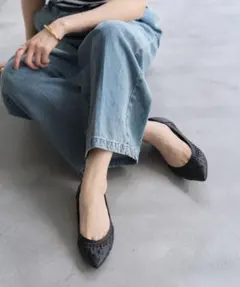 ルタロン　LE TALON ポインテッドサシメッシュフラット