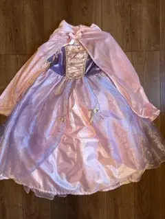 ラプンツェルドレス　プリンセスコスチューム　パニエ　ケープ　３点セット　5〜7歳