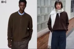 ユニクロC ／クルーネックフルジップカーディガン M