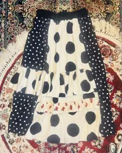 imakokoniオリジナルデザイン フラワードットロングスカート L