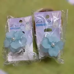 ✿新品・未使用✿ karinpia カーテンホルダー 花モチーフ 水色