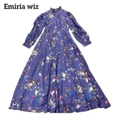 新品✨【エミリアウィズ】ロングワンピース 長袖 フリルネック　フラワーのサムネイル