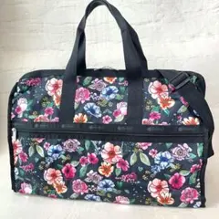 LeSportsac レスポ ボストンバッグ 最新モデル 花柄 黒 超美品