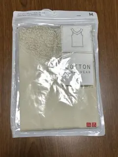 新品未使用 UNIQLO ユニクロ コットンレーヨンレースタンクトップ　M
