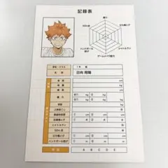 アニメイト ハイキュー 体力測定フェア 特典 記録用紙風ポストカード 日向翔陽