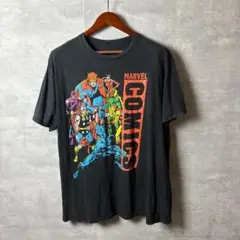 MARVEL COMICS Tシャツ マルチキャラ 大判プリント XL ブラック