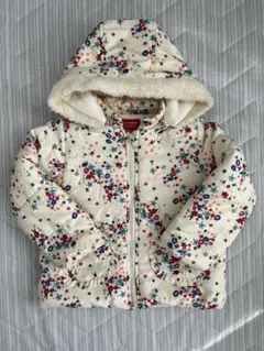 moujonjon 花柄 冬アウター ジャケット 100 アイボリー