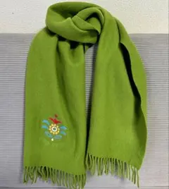UNITED COLORS OF BENETTON マフラー 刺繍 毛100 緑