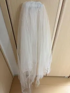 ホワイトチュールパールウェディングベール