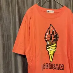 アイスクリームプリント Tシャツ オレンジ