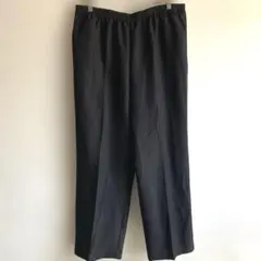 センタープレス ストレートパンツ ブラック 総ゴム 楽々 L