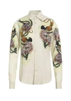 ETRO 長袖 シャツ コットン ペイズリー柄 ホワイト × マルチカラー 40
