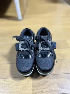 ヨースケ ビジュー付き 厚底スニーカー ブラックのサムネイル
