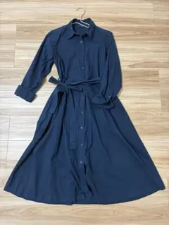 ユニクロ　コットンAラインシャツワンピース　S