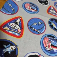 50×100　NASA　USA コットン　薄手　生地　はぎれ