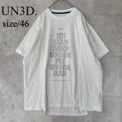 UN3D. ホワイトクラックロゴオーバーサイズTシャツ サイズ46のサムネイル