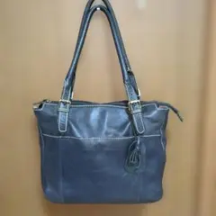 fes レザー ショルダーバッグ チャコールグレー