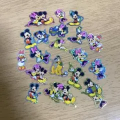 ディズニー　シール　ステッカー　ミッキー　ミニー　デイジー　プルート　ラメ