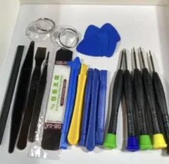 スマホの分解、バッテリー交換、修理に役立つツールセット22点＋クリーニングキット