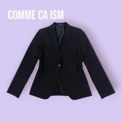 COMME CA ISM ブラック ストライプ テーラードジャケット S1735