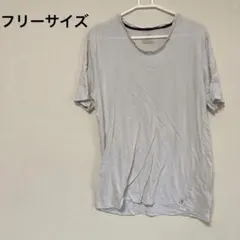 ホワイト Vネック Tシャツ コットン混合【フリーサイズ】メンズ古着