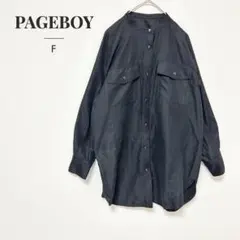 PAGEBOY ページボーイ バンドカラーシャツ 長袖 オーバーサイズ F