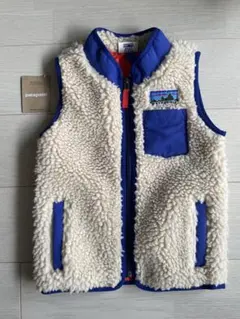 【新品未使用】patagonia ベビーベスト 5T（110cm） 白/青