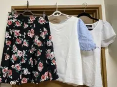 花柄ブラウス＆ベルト付きスカート セット プロポーション - メルカリ