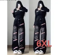 ジーンズ デニムパンツ ワイドパンツ レディース 刺しゅう LPGA115