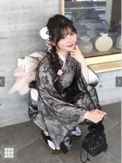 グレイル　セパレート浴衣　チュール花柄　GRL