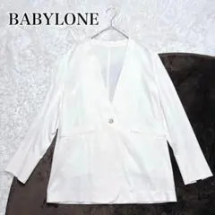 BABYLONE バビロン フィブリルノーカラージャケット 光沢感 ストレッチのサムネイル