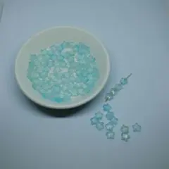 星のつや消しビーズ　約25グラム　スカイブルー