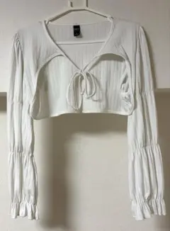 DAZY 長袖カーディガン ショート丈 Sサイズ ホワイト 薄手