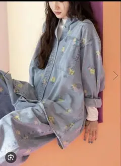 ニコアンド　ワークビッグデニムシャツ