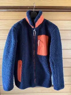 ボアフリースジャケット ネイビー/オレンジ