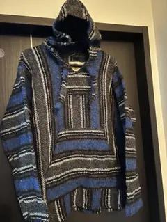 メキシカンパーカー　EARTH RAGZ フード付きストライプ　M　新品　裏起毛