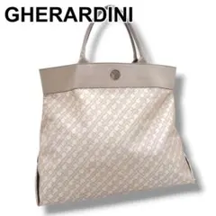 GHERARDINI ゲラルディーニ ホワイト PVC 総柄 トートバッグ 美品 GHERARDINI ゲラルディーニ ホワイト PVC 総柄 トートバッグ 美品