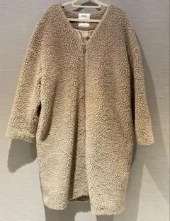 Converse コンバース　ボアロングコート　ベージュ