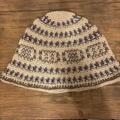 クロシェ編み バケットハット ベージュ